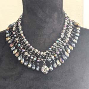NWT Chico's "Emilee" Retired Aurora Borealis/Crystal Bib Necklace